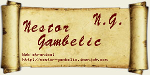 Nestor Gambelić vizit kartica